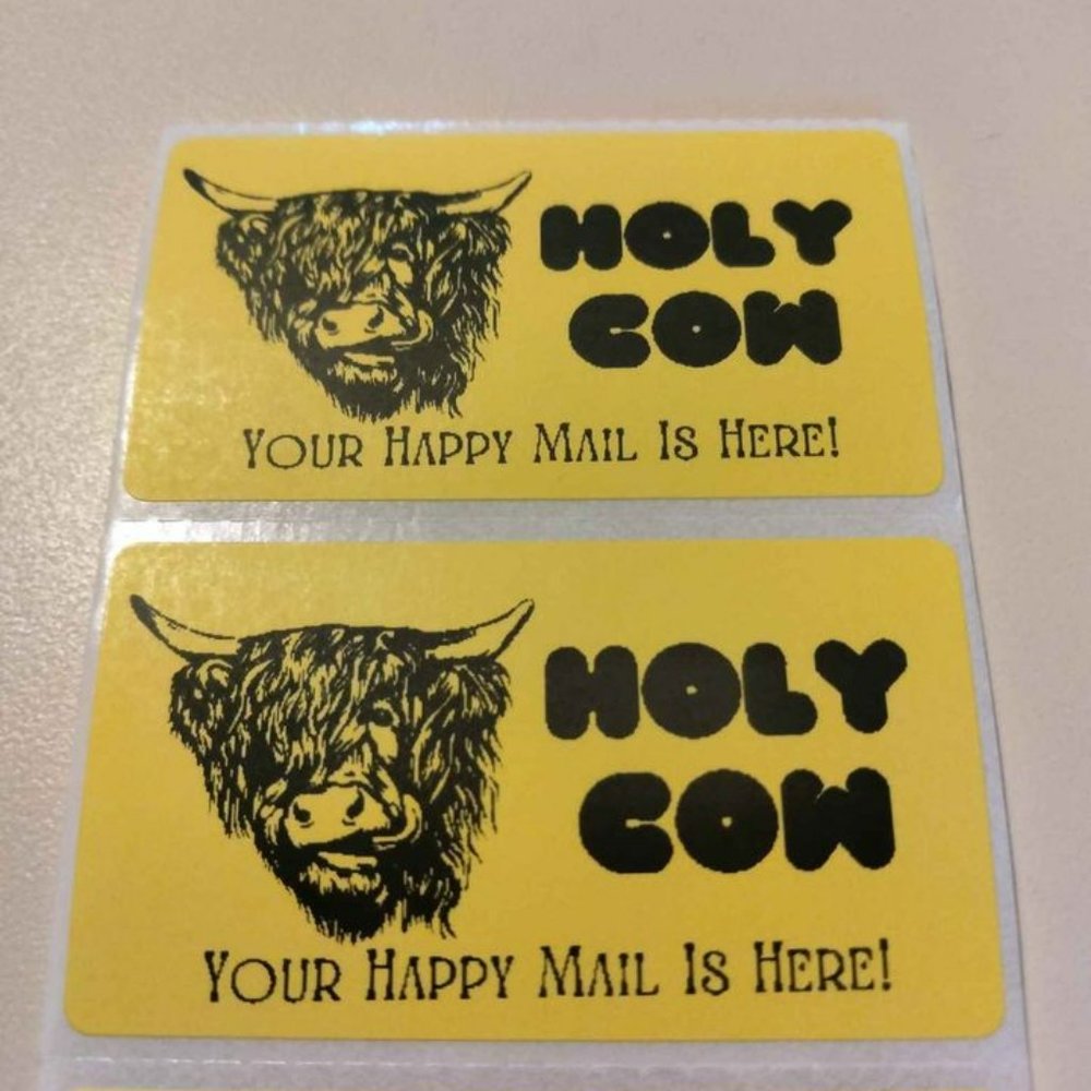50 Holy Cow- Shipping Labels Thermal Packaging Stickers 2.25"x1.25"